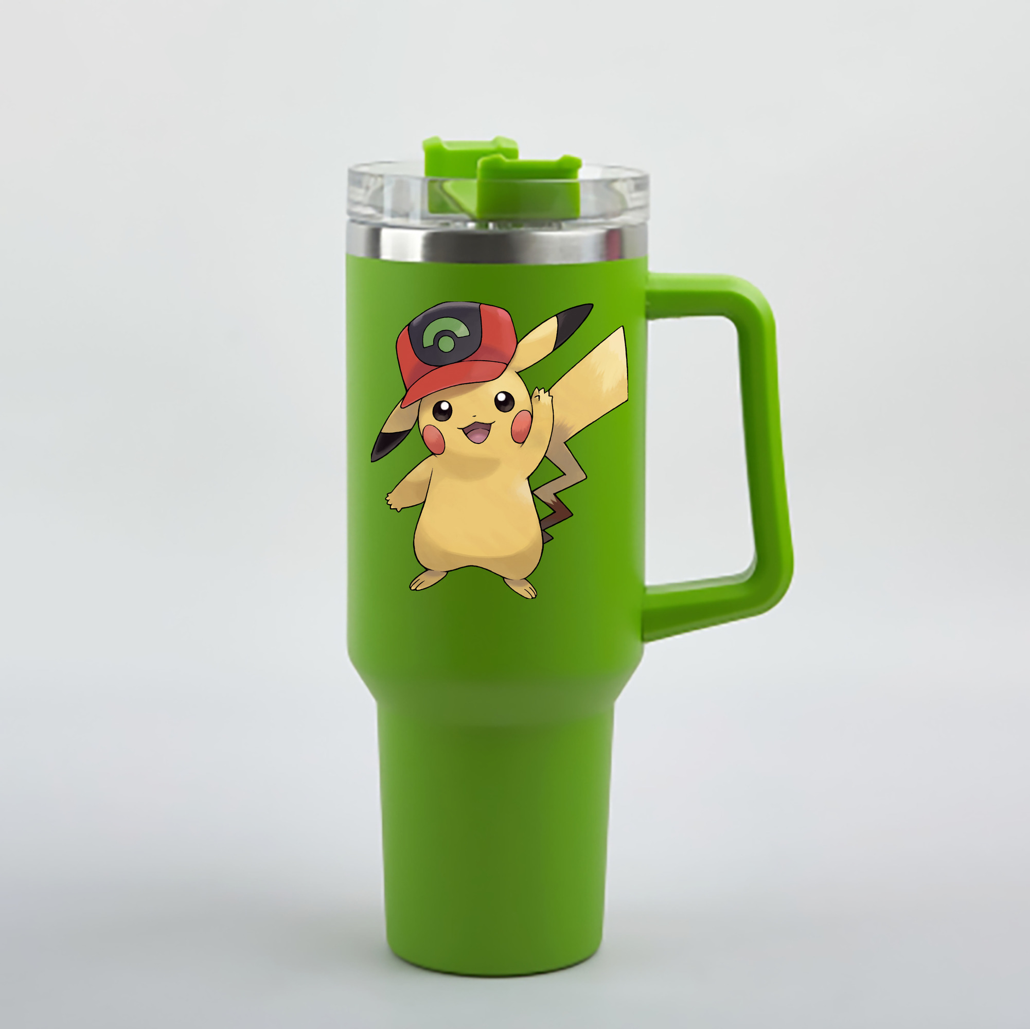（画像用） ポケットモンスター Pokémon 1200mL車用タンブラー - クリスタルステッカー（プラスチックストロー付き）